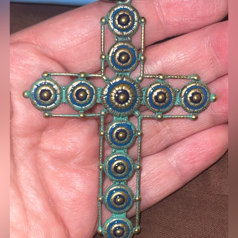 Tova Enamel Cross Necklace - Picture 4 of 4